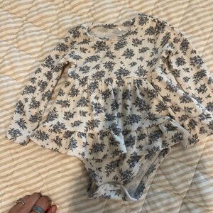 Floral pointelle Long Sleeve Baby dress